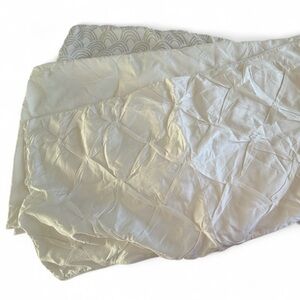 Set of 6 king pillow shams 2 of each white & gray, white, white pin tuck.